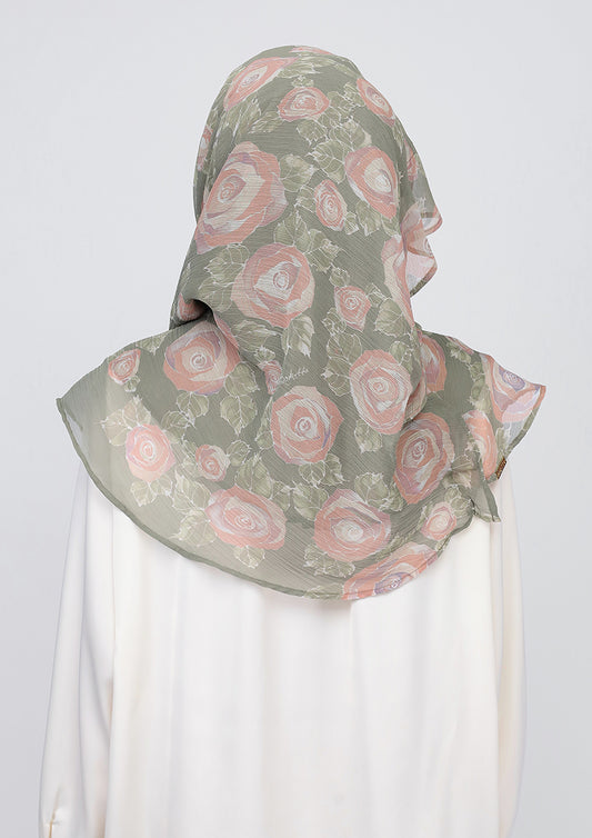 BOKITTA VOILA MAXI VERDE PRINTED CRINKLED CHIFFON