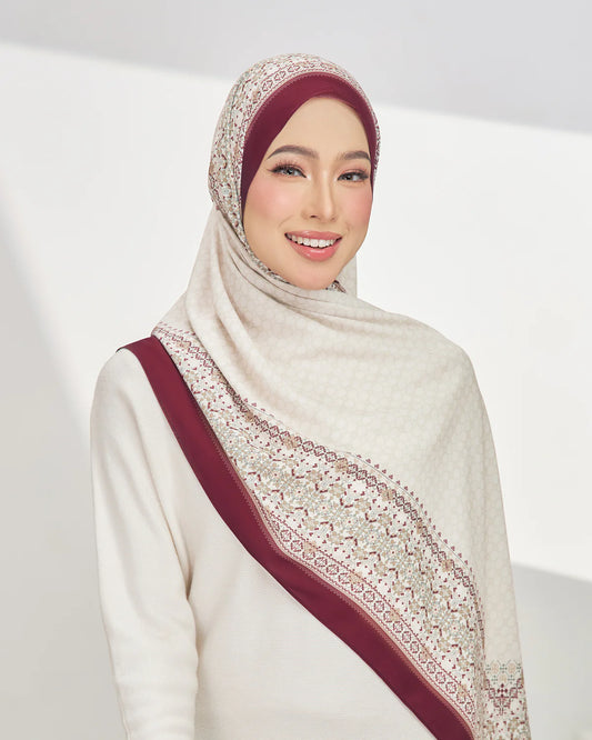 TR SHAWL PLUM IN ETHEREAL COTTON