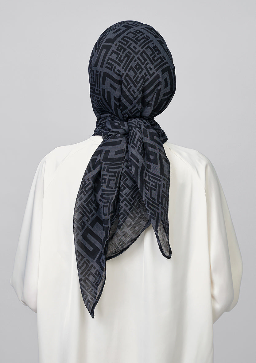 CARRE - BOKITTA MONOGRAM IRON PRINTED CRINKLE CHIFFON