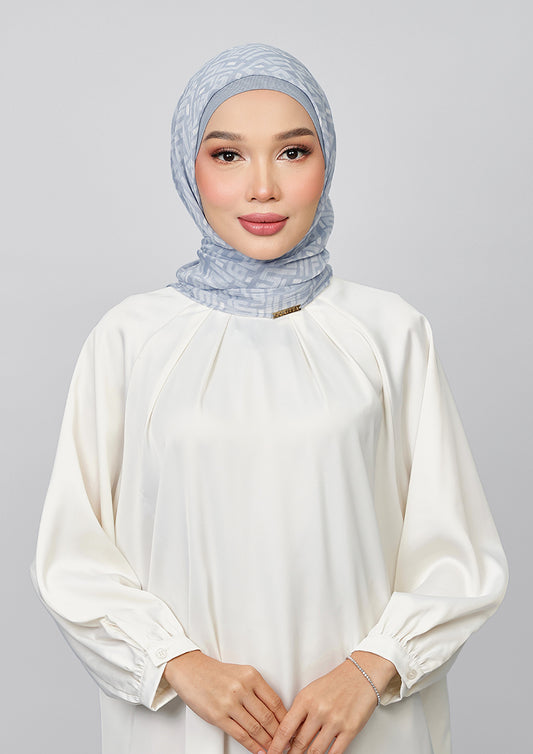 CARRE - BOKITTA MONOGRAM MICROCHIP PRINTED CRINKLE CHIFFON