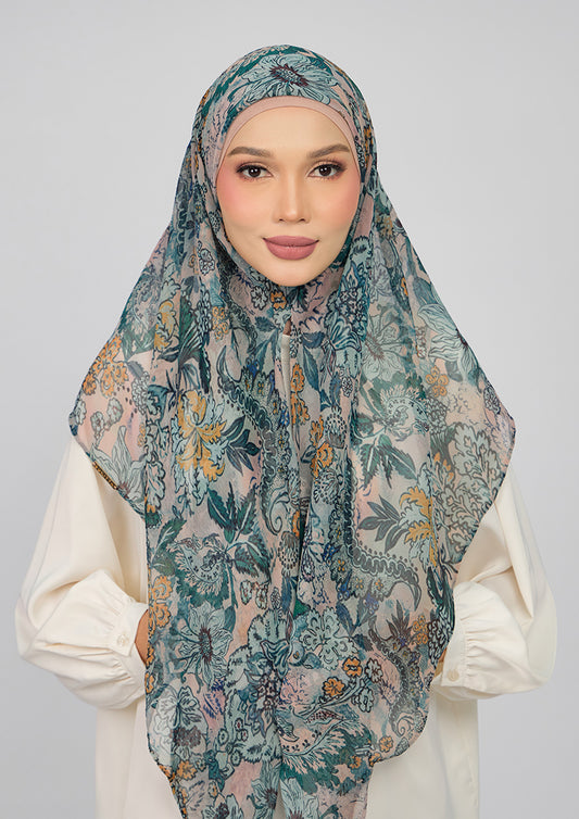 BOKITTA CARRE GREEN RIVERIA CRINKLED CHIFFON