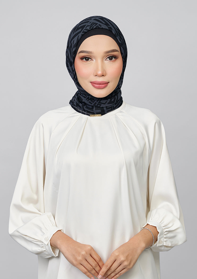 CARRE - BOKITTA MONOGRAM IRON PRINTED CRINKLE CHIFFON