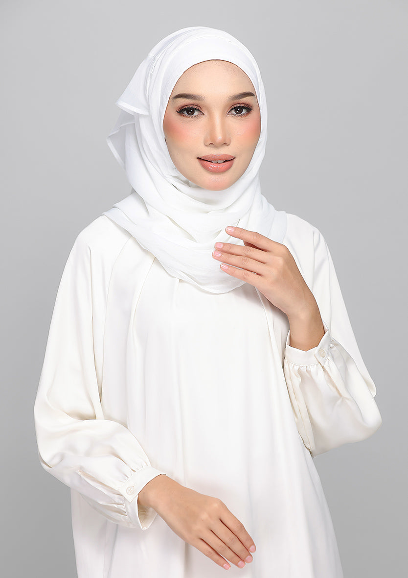 VOILA - BASIC PLAIN BRIGHT WHITE CHIFFON