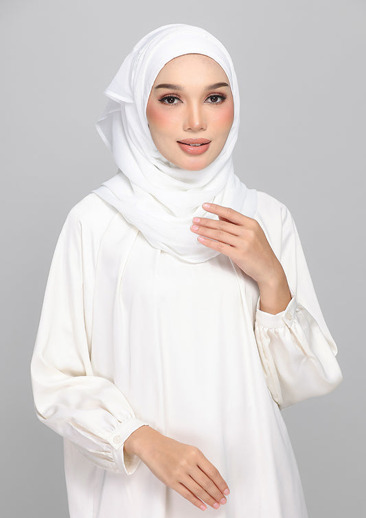 VOILA - BASIC PLAIN BRIGHT WHITE CHIFFON