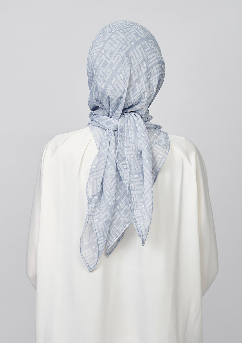 CARRE - BOKITTA MONOGRAM MICROCHIP PRINTED CRINKLE CHIFFON