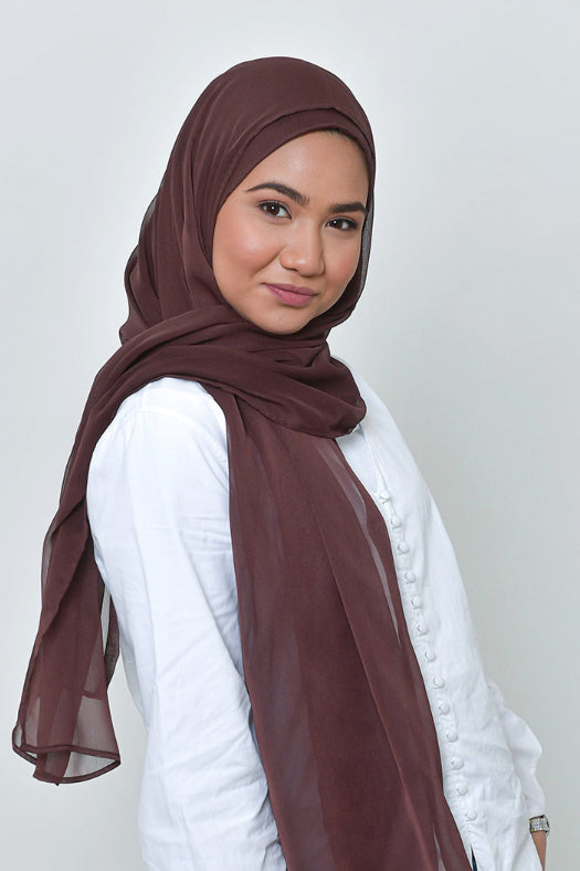BOKITTA PLAIN BASIC CHOCOLATE FREESTYLE SHAWL WITHOUT INNER