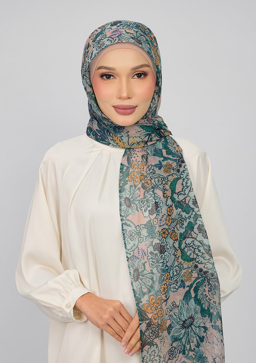 BOKITTA FREESTYLE LOOSE GREEN RIVERIA CRINKLED CHIFFON