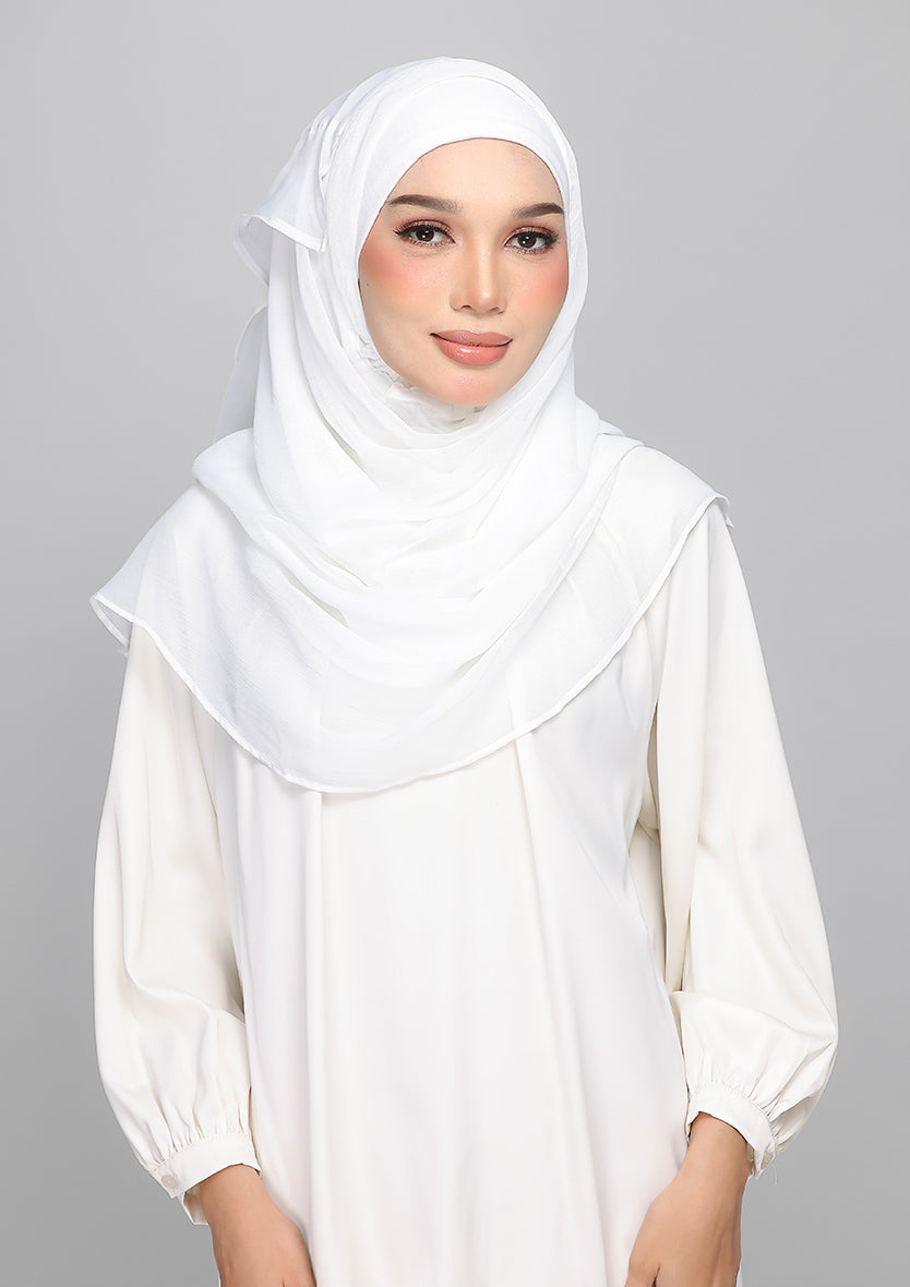 VOILA MAXI - BASIC PLAIN BRIGHT WHITE CHIFFON