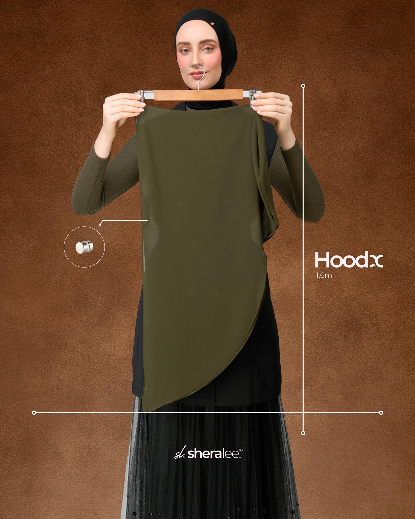 SHERA LEE HOODX MERLOT RED CHIFFON