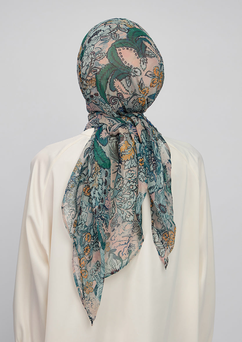 BOKITTA CARRE GREEN RIVERIA CRINKLED CHIFFON