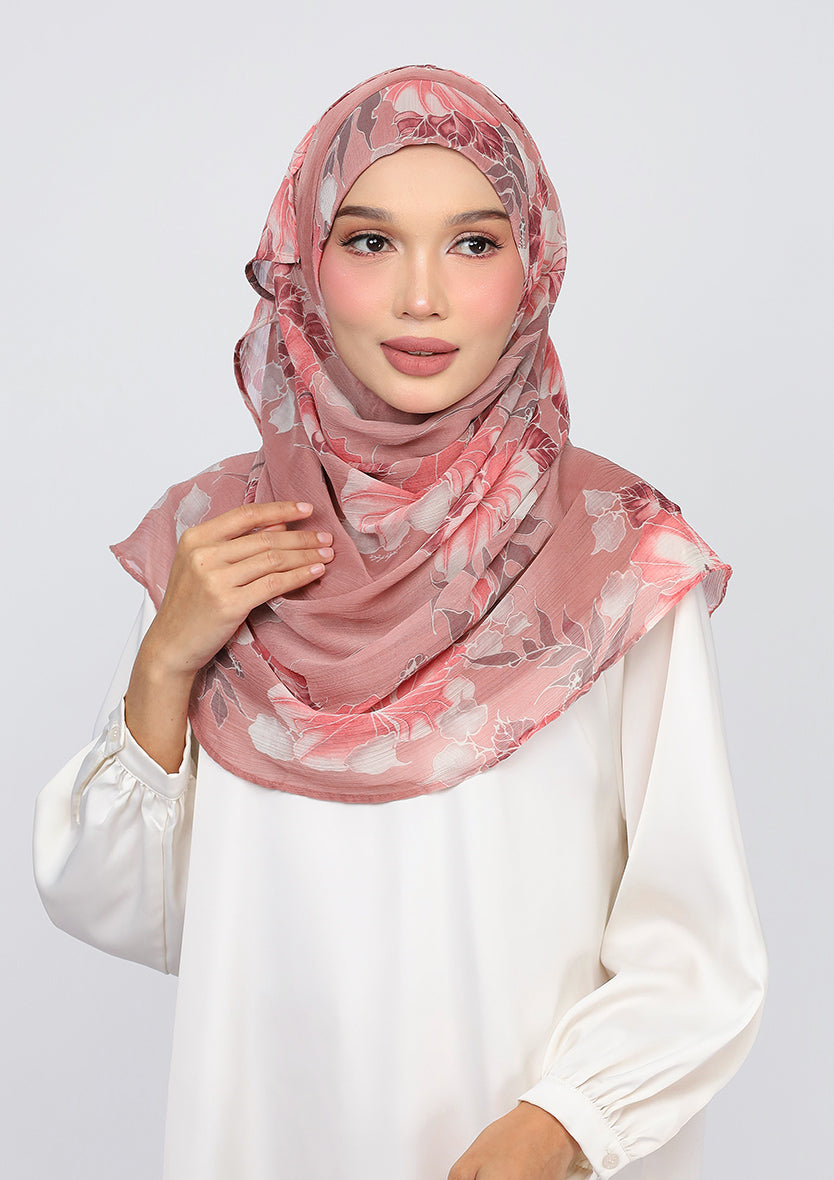 BOKITTA VOILA MAXI ROSEWATER PRINTED CRINKLED CHIFFON