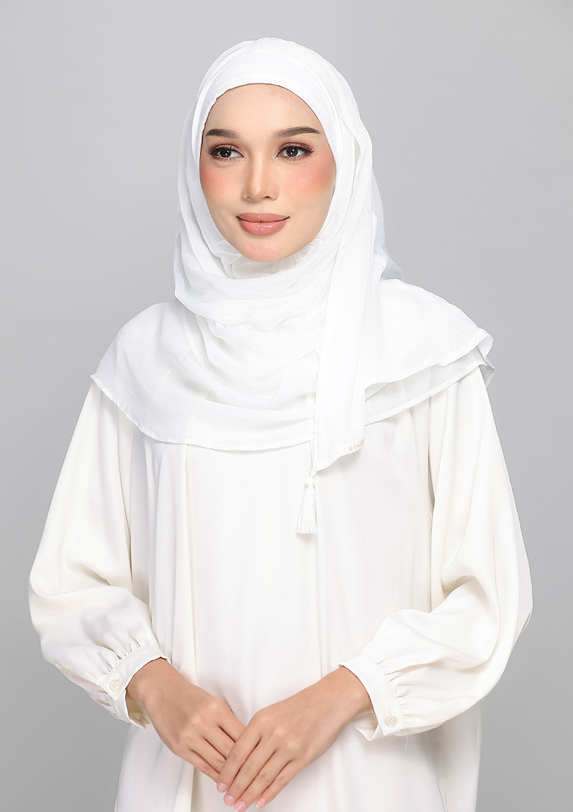 CHIC - BASIC PLAIN BRIGHT WHITE CHIFFON