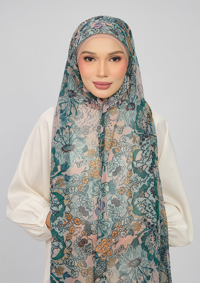 BOKITTA FREESTYLE LOOSE GREEN RIVERIA CRINKLED CHIFFON