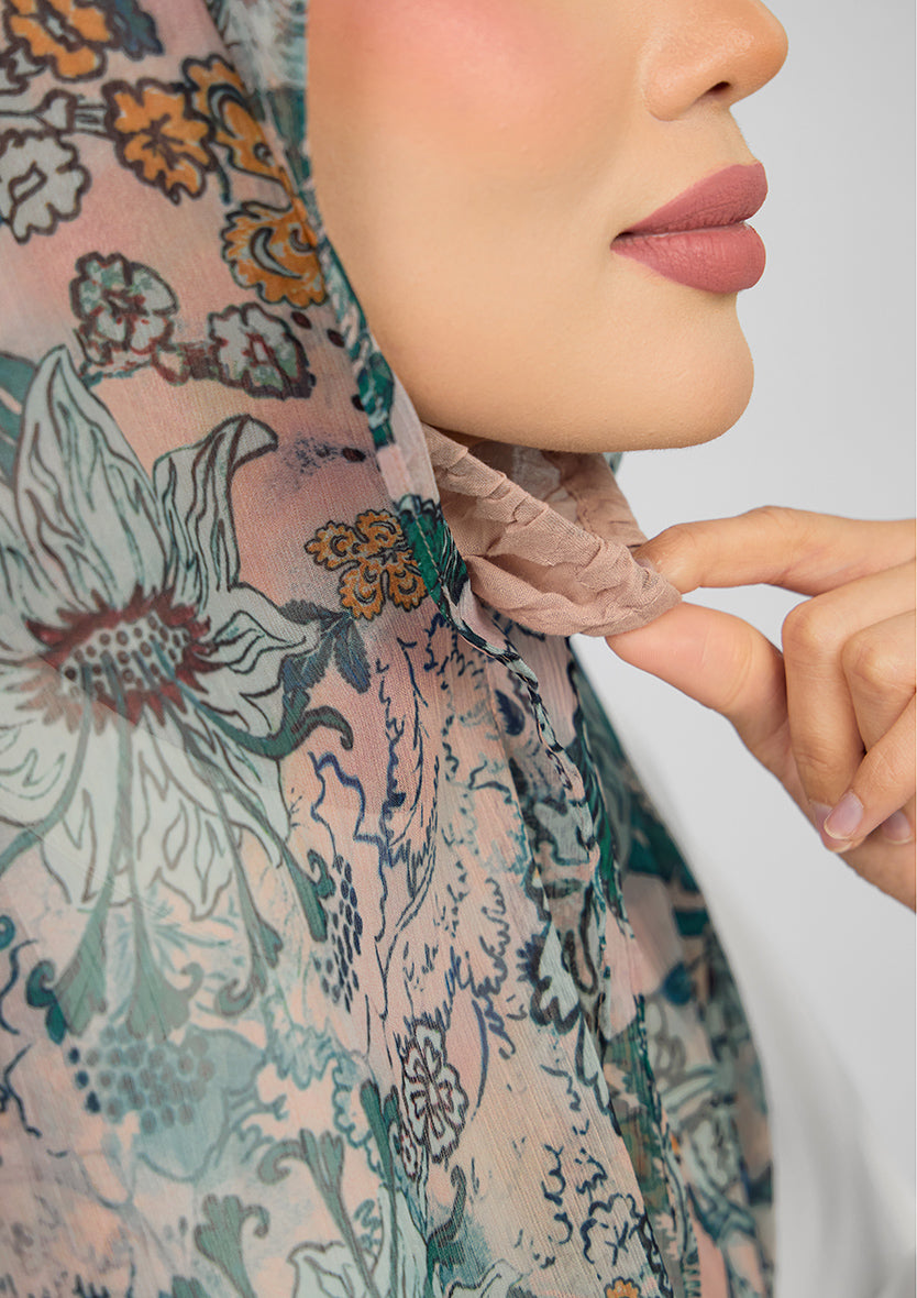 BOKITTA FREESTYLE LOOSE GREEN RIVERIA CRINKLED CHIFFON