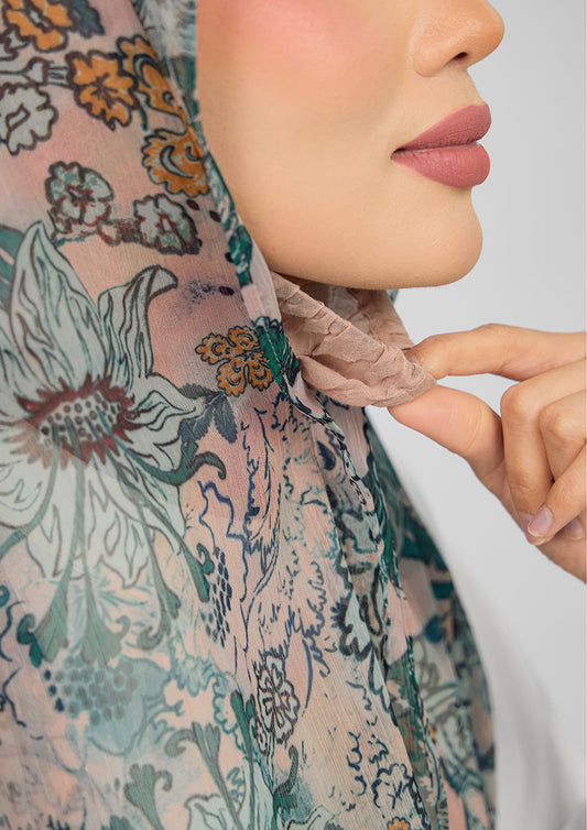 BOKITTA FREESTYLE LOOSE GREEN RIVERIA CRINKLED CHIFFON