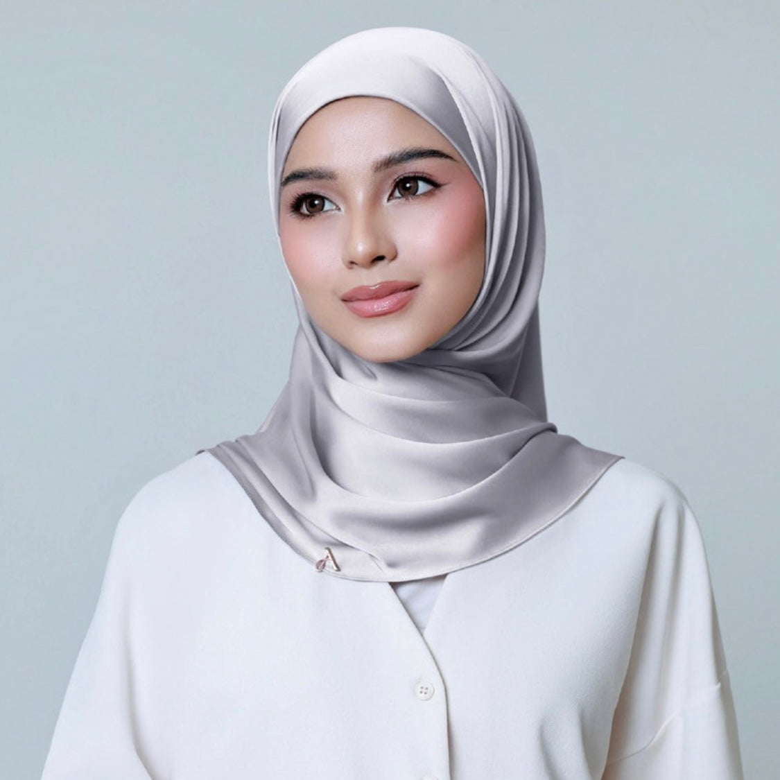 AL HUMAIRA SERENA SILVER GRAY INSTANT HIJAB