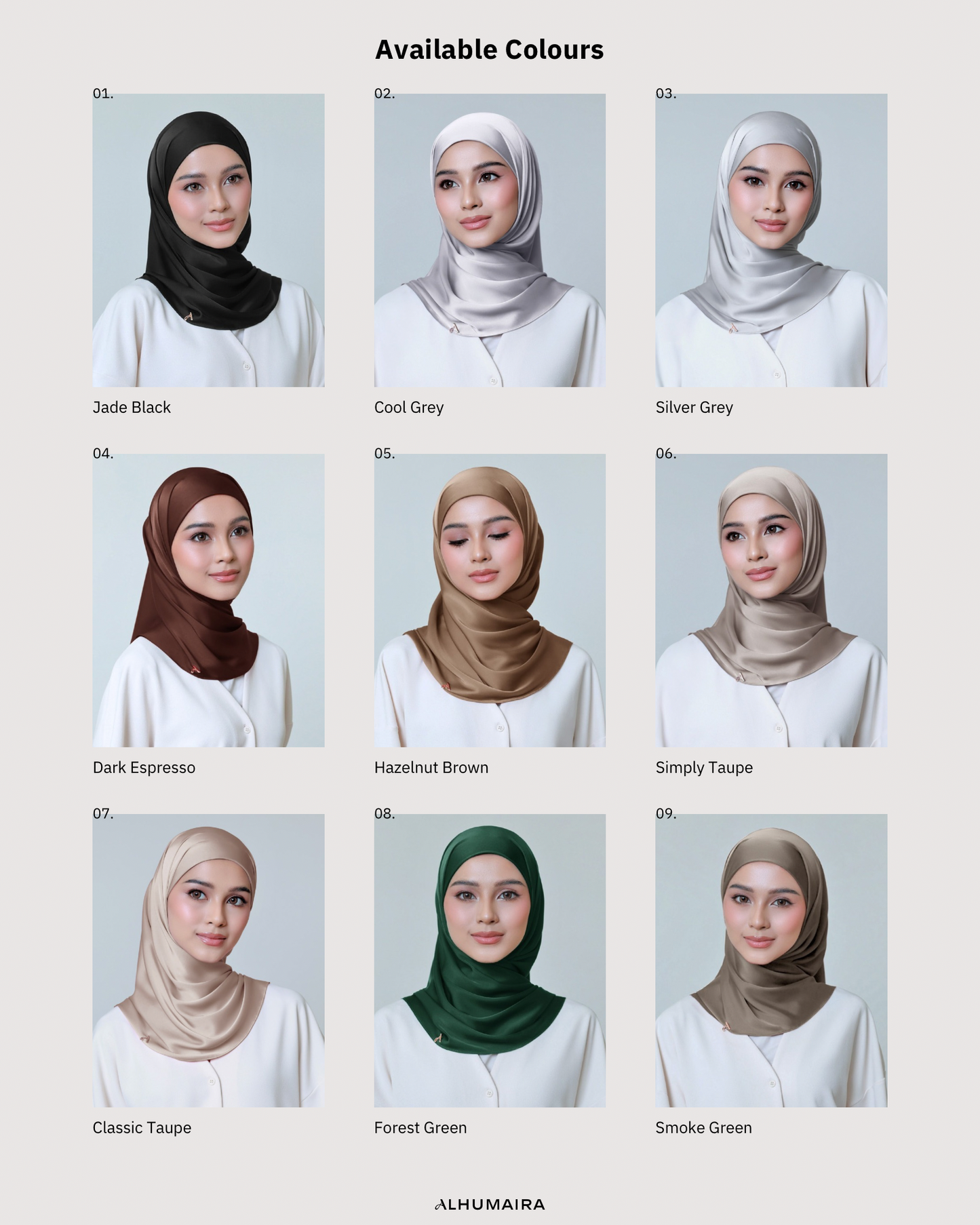AL HUMAIRA SERENA SILVER GRAY INSTANT HIJAB