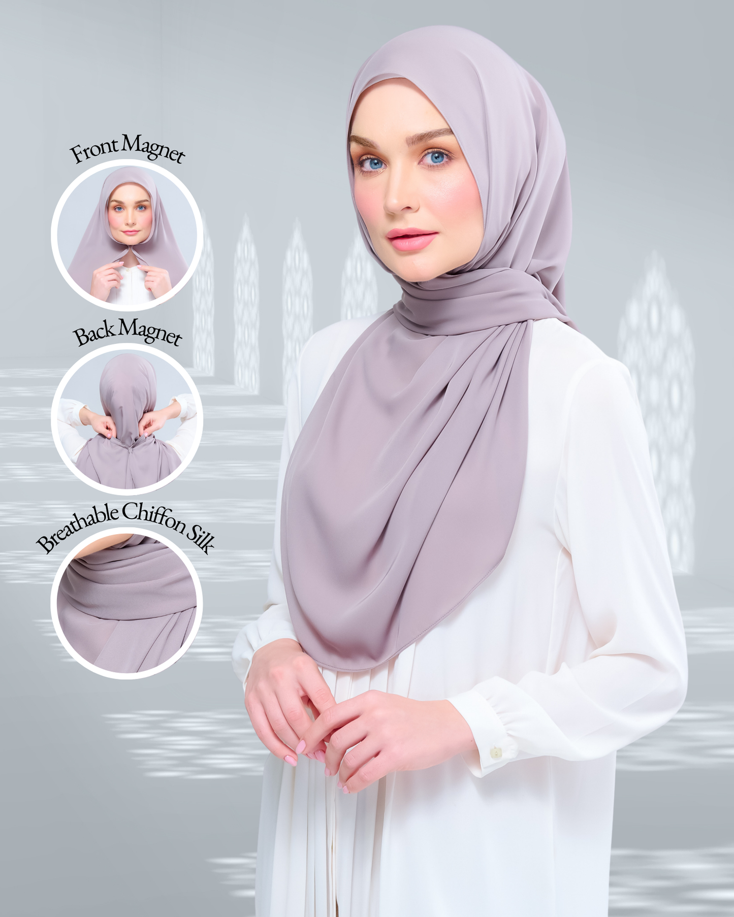 SHERA LEE TNG ASH TAUPE CHIFFON SILK
