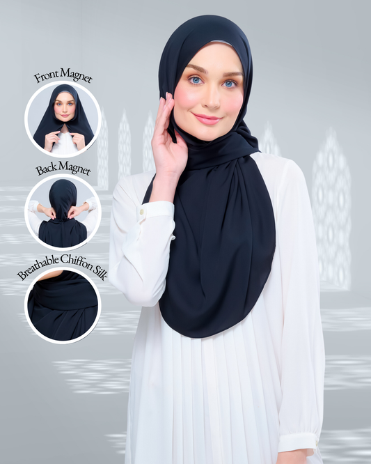 SHERA LEE TNG PITCH BLACK CHIFFON SILK